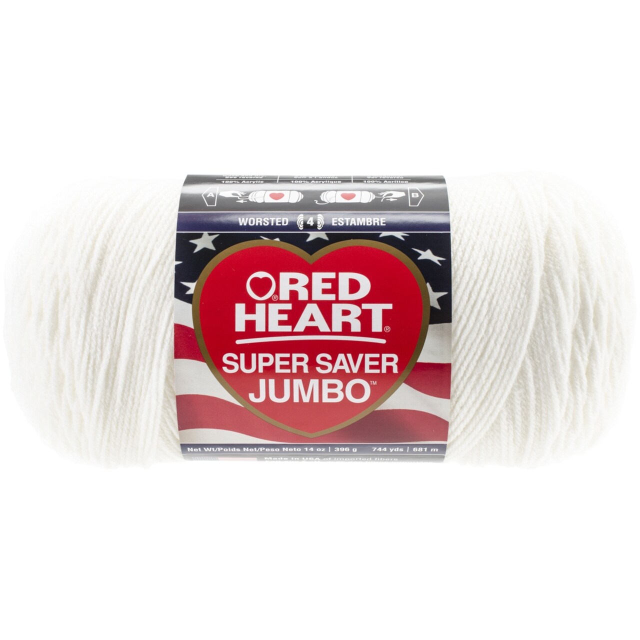 Multipack of 4 - Red Heart Super Saver Jumbo Yarn-Soft White